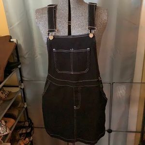 Black overall dress